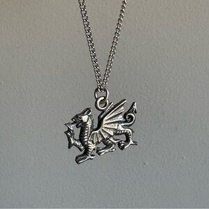Silver Dragon Pendant Necklace